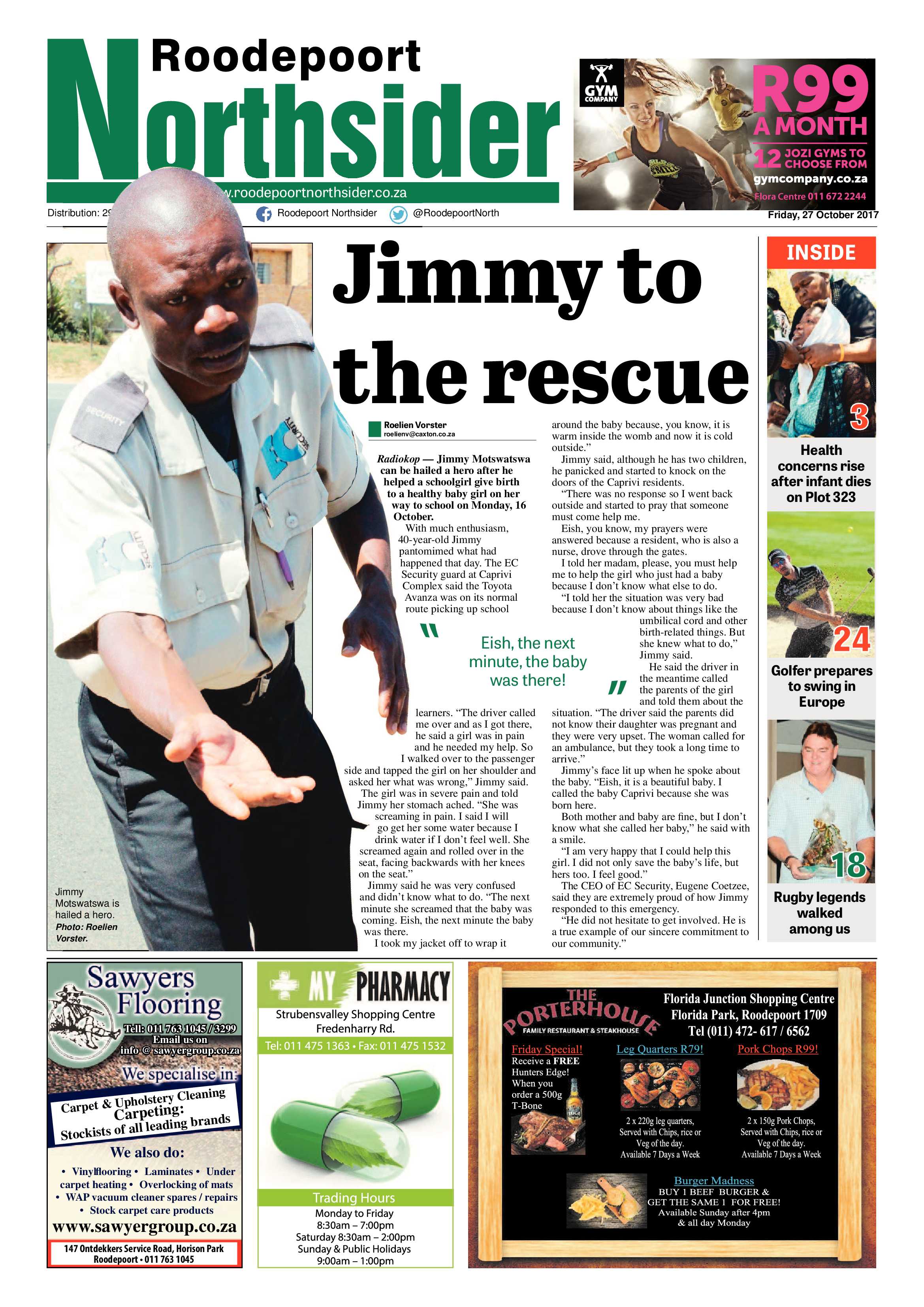Roodepoort Northsider 27 October 2017 page 1