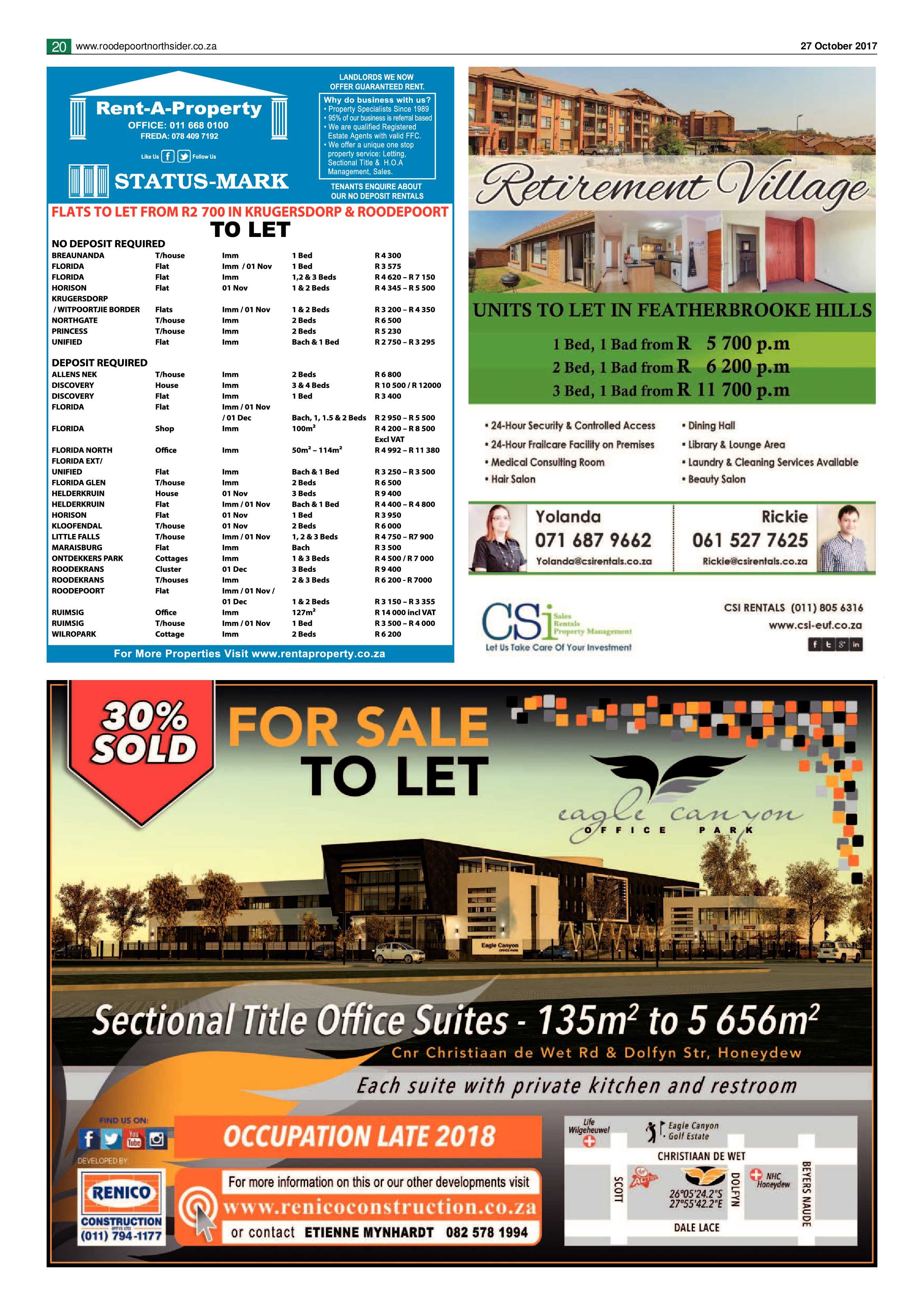 Roodepoort Northsider 27 October 2017 page 20