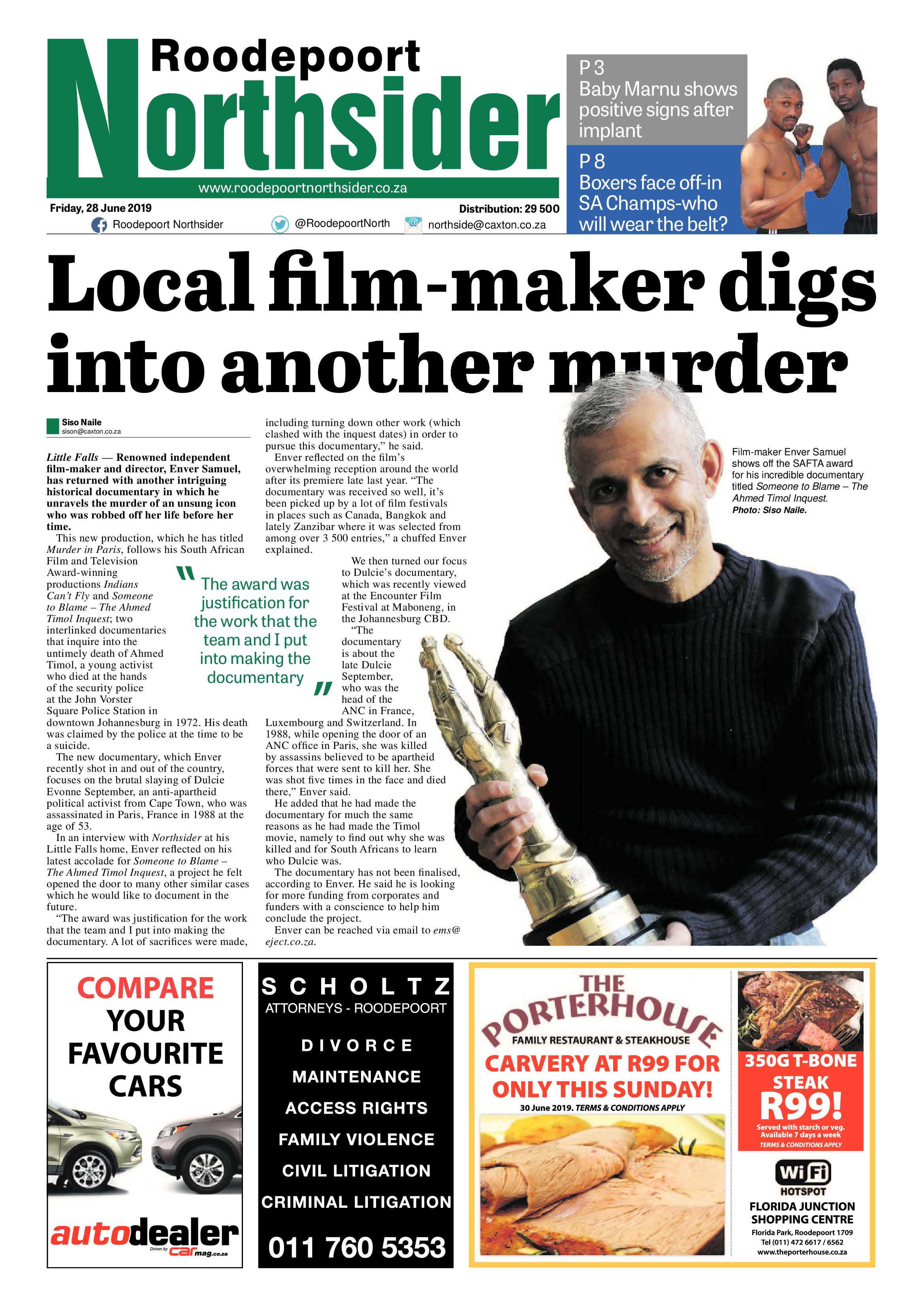 Roodepoort Northsider 28 June 2019 page 1