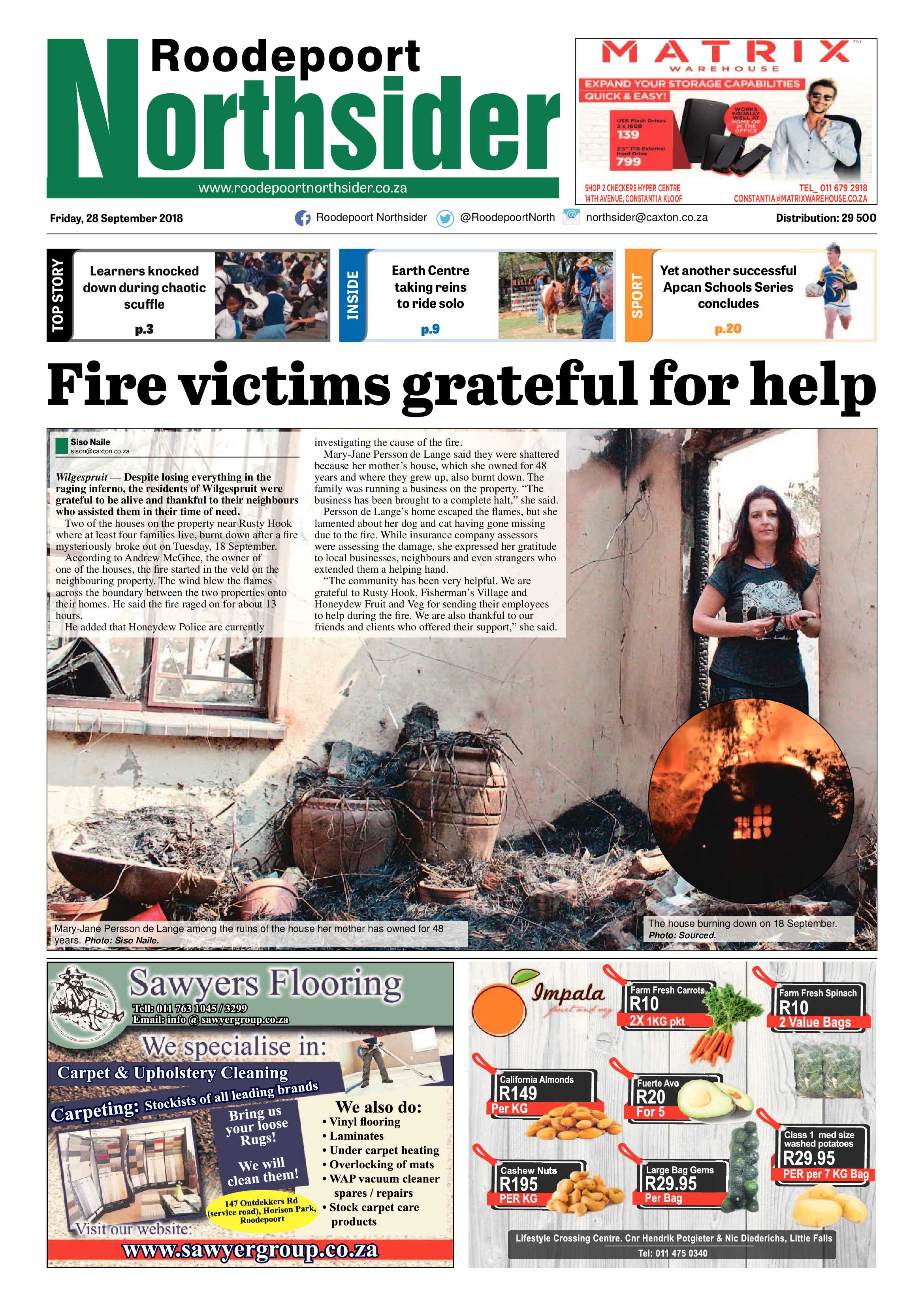 Roodepoort Northsider 28 September 2018 page 1