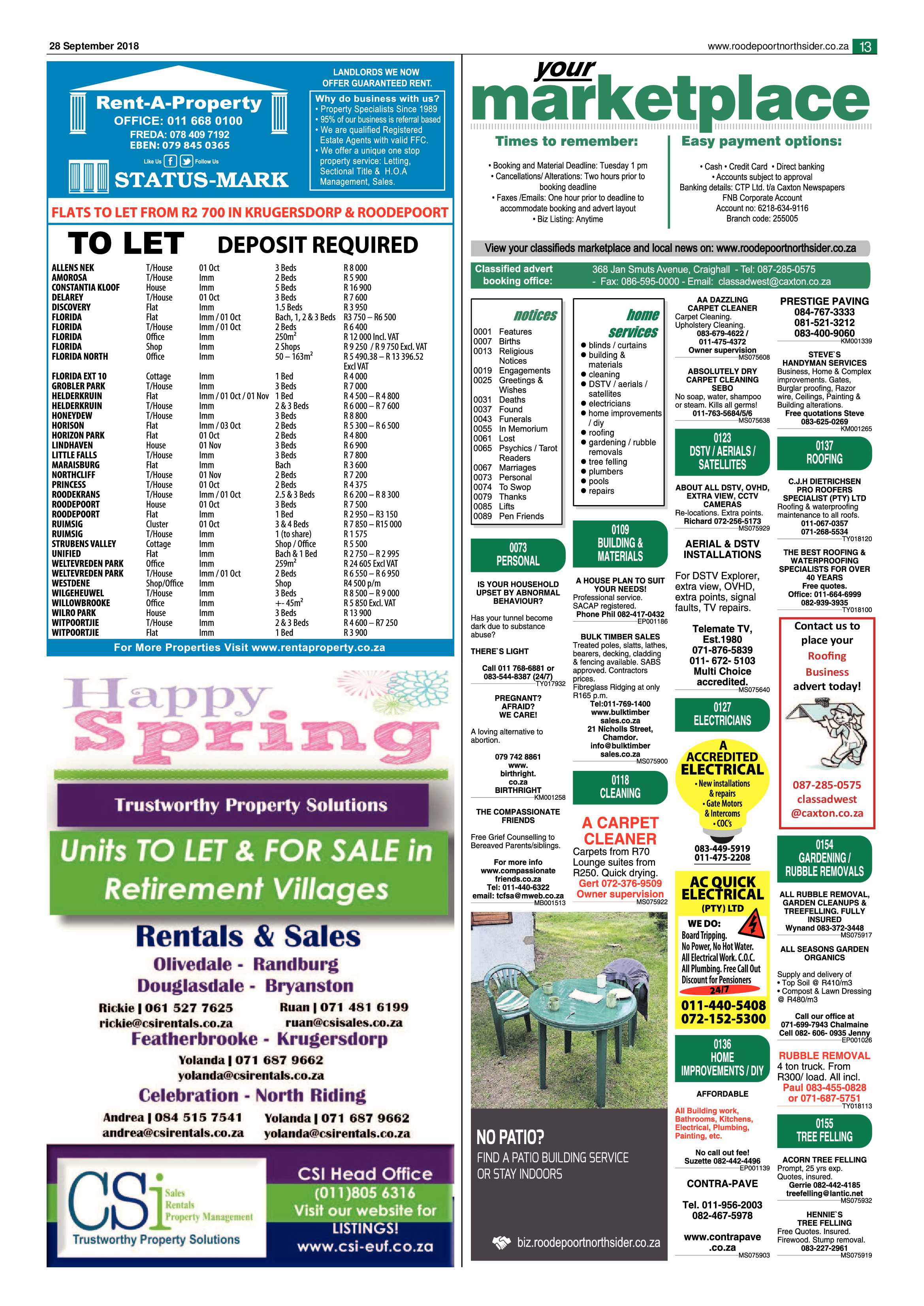 Roodepoort Northsider 28 September 2018 page 13