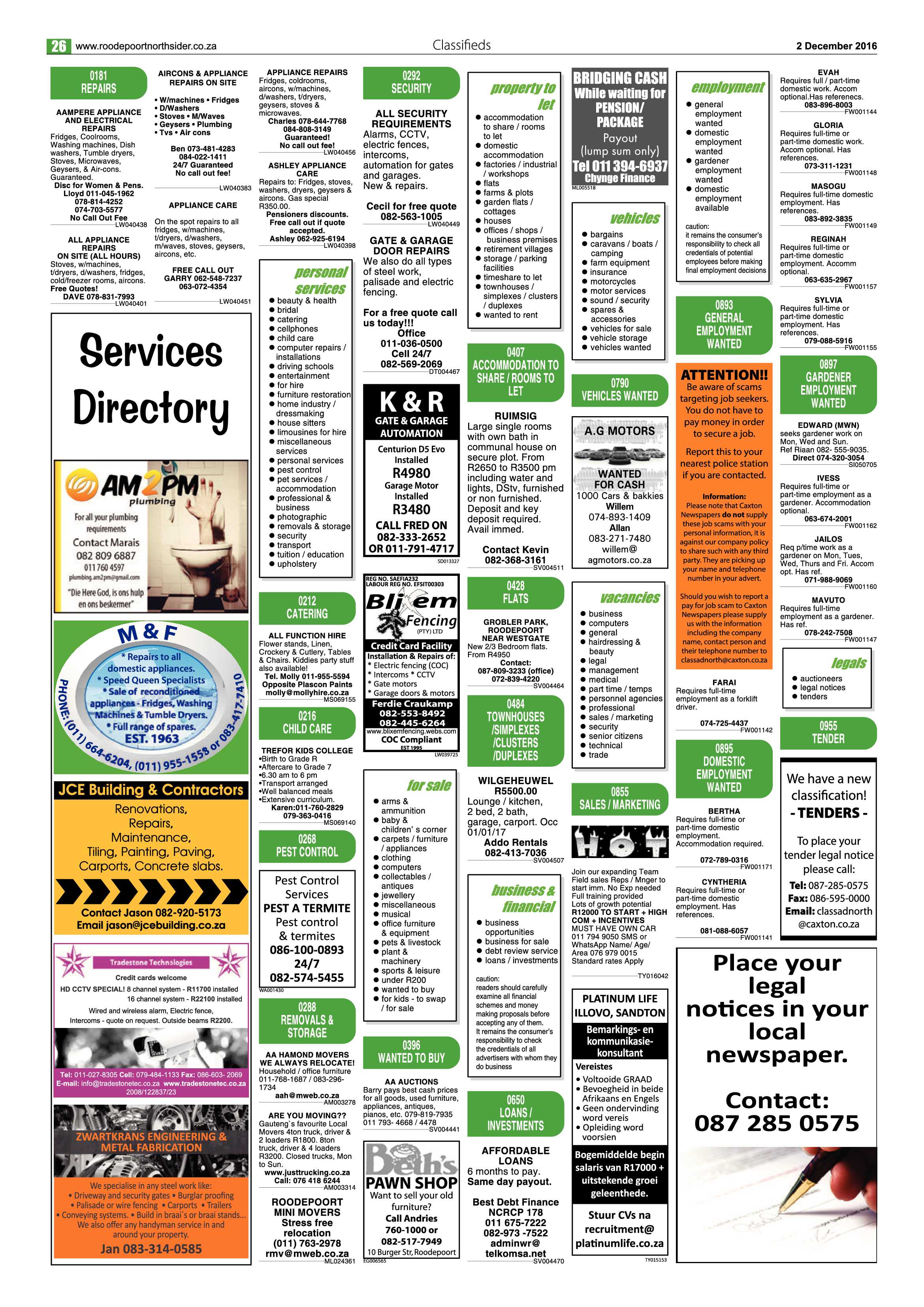 Roodepoort Northsider 2 December 2016 page 26