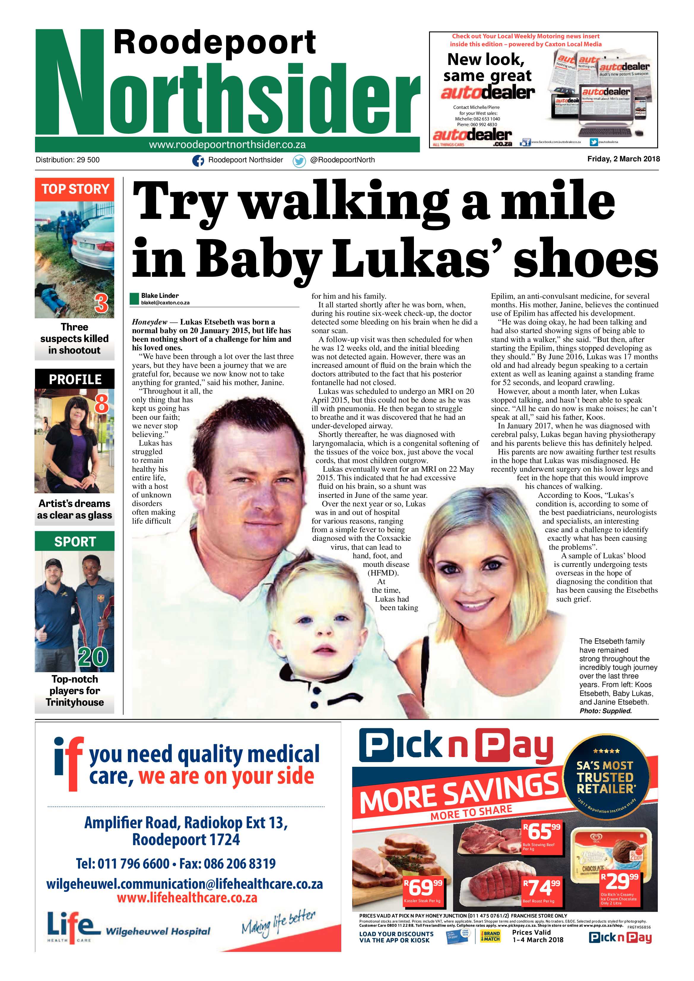 Roodepoort Northsider 2 March 2018 page 1