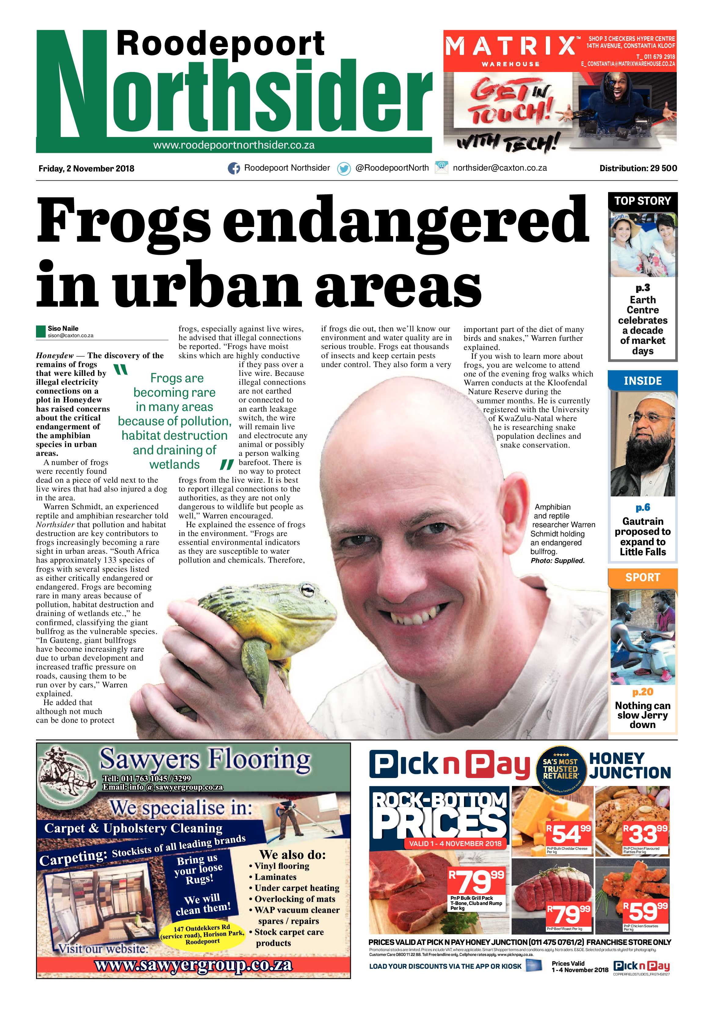 Roodepoort Northsider 2 November 2018 page 1