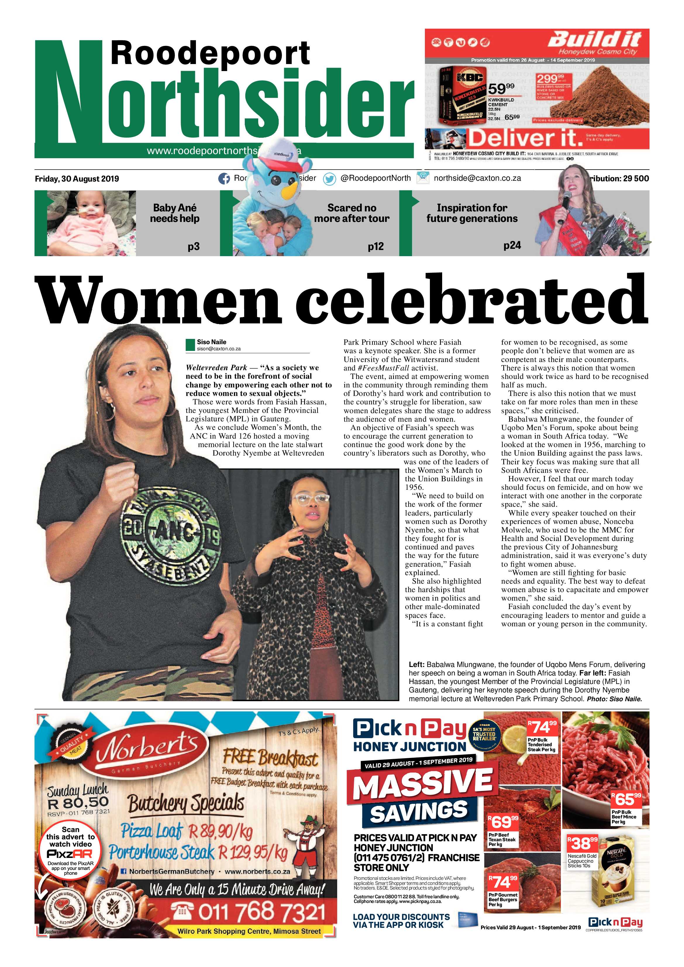 Roodepoort Northsider 30 August 2019 page 1