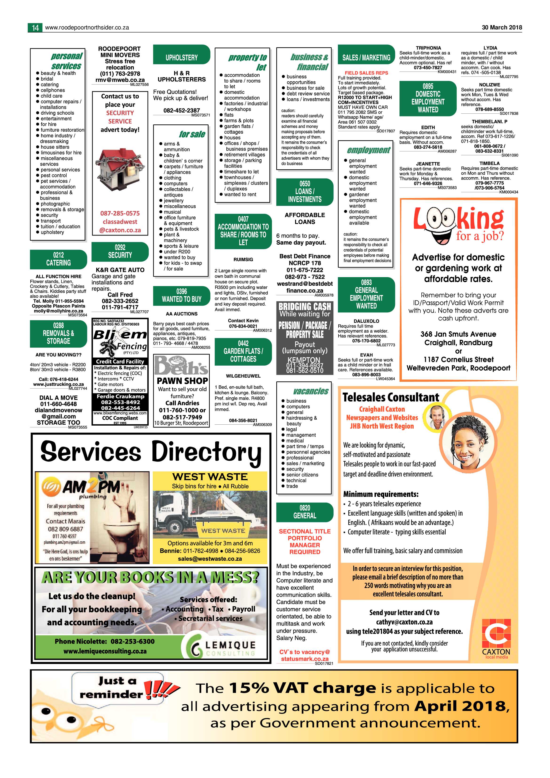 Roodepoort Northsider 30 March 2018 page 14