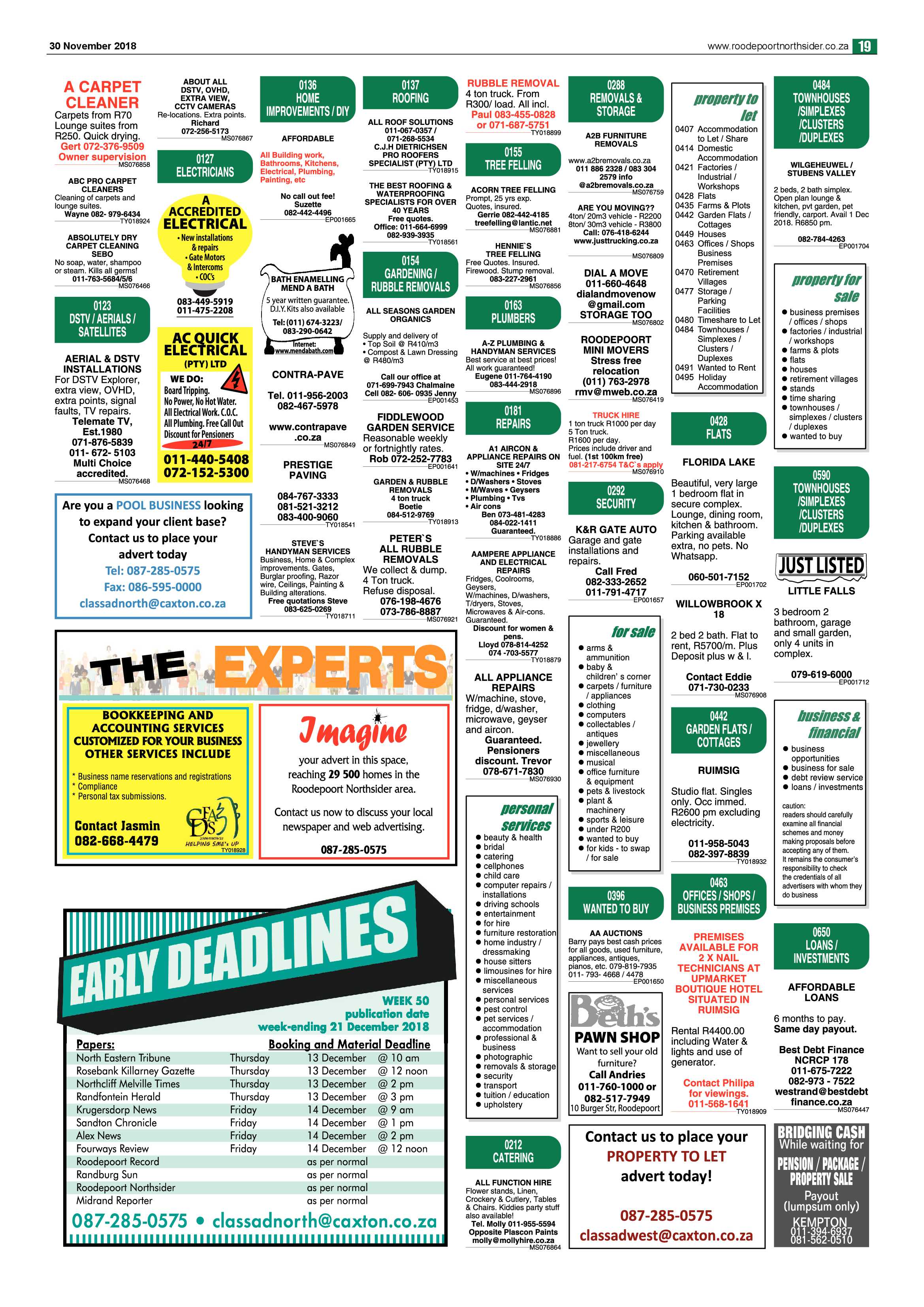 Roodepoort Northsider 30 November 2018 page 19