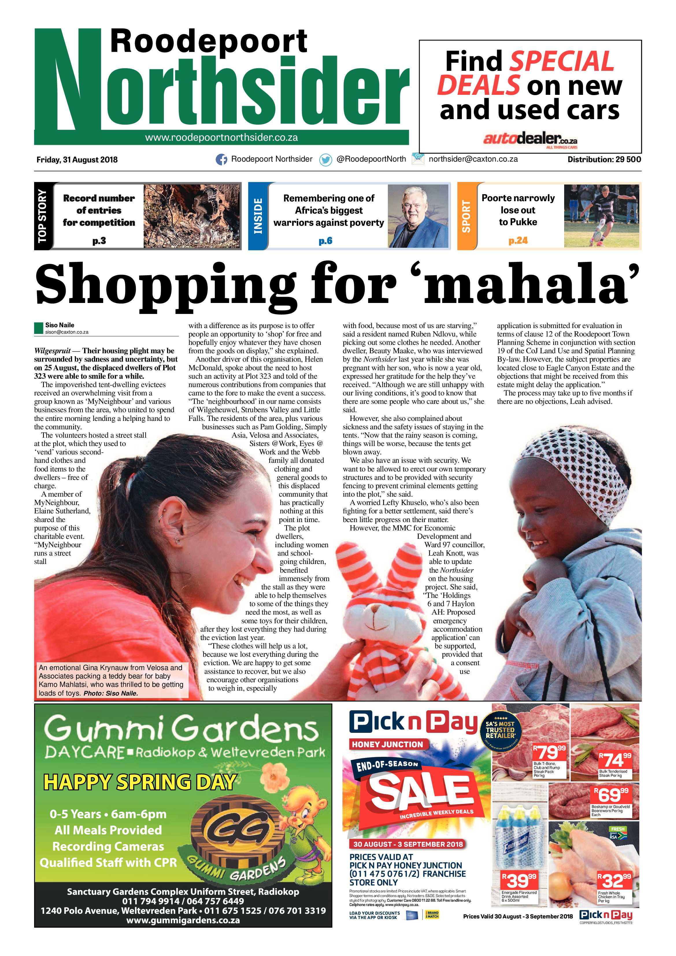 Roodepoort Northsider 31 August 2018 page 1