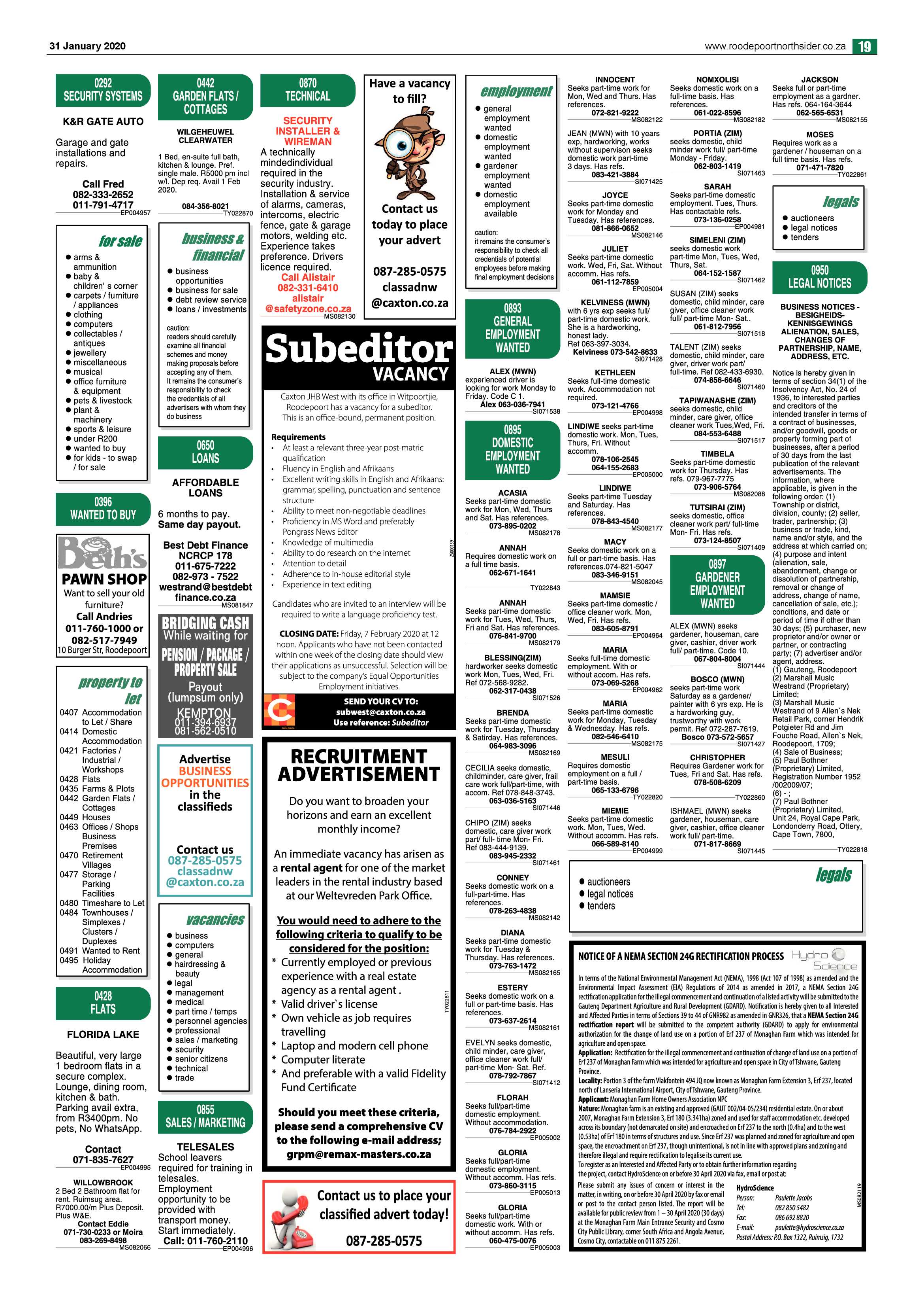 Roodepoort Northsider 31 January 2020 page 19