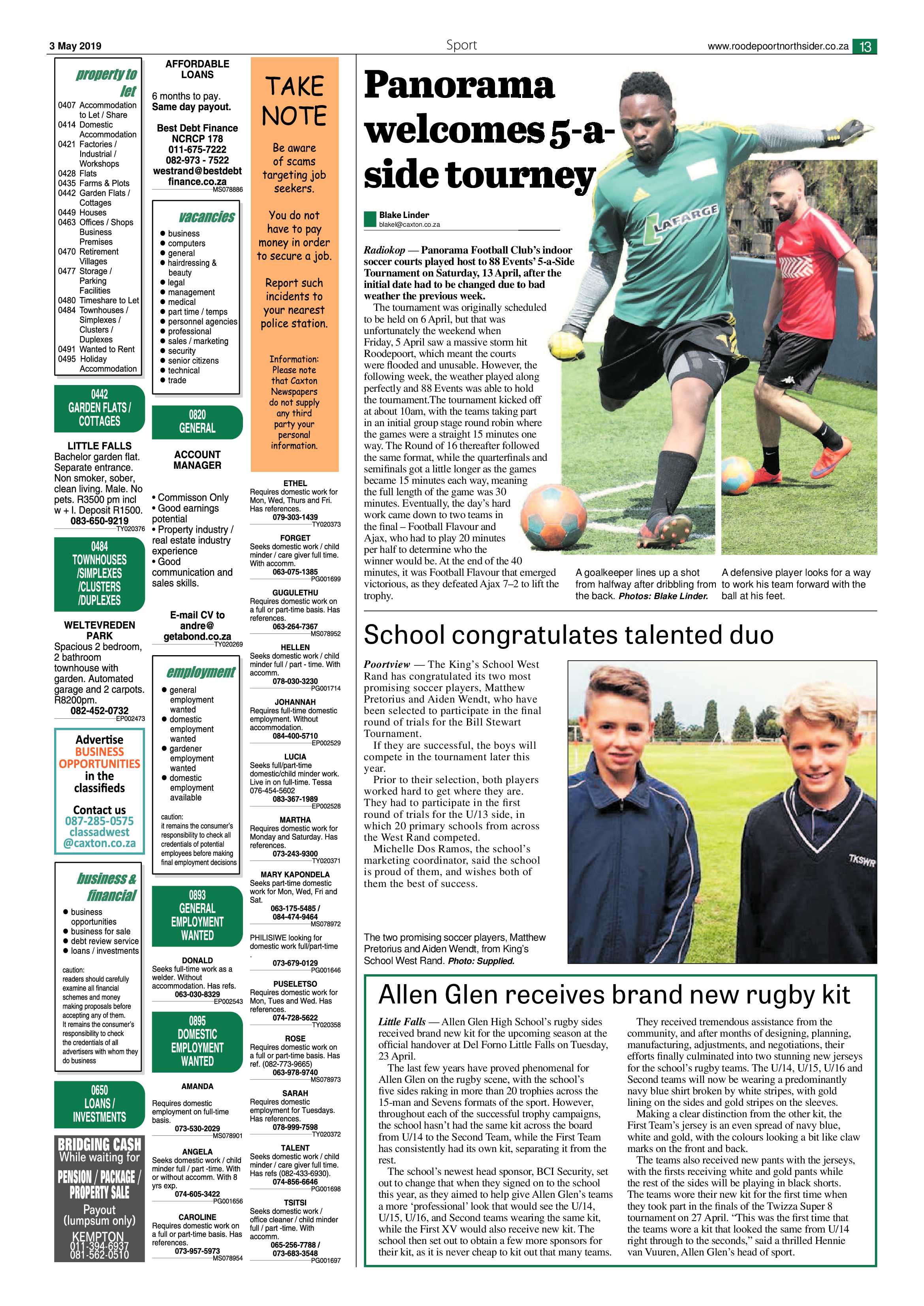 Roodepoort Northsider 3 May 2019 page 13