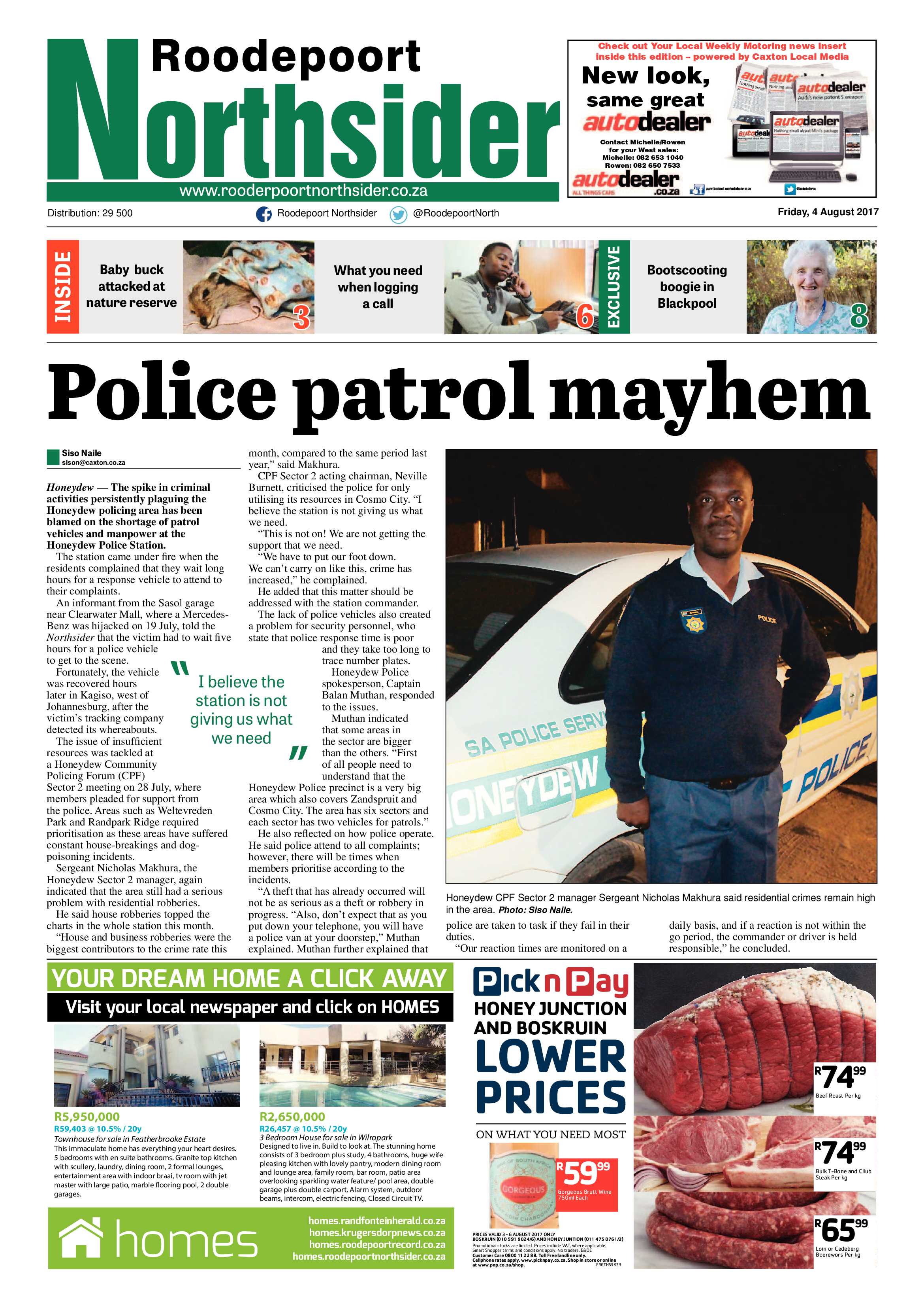 Roodepoort Northsider 4 August 2017 page 1