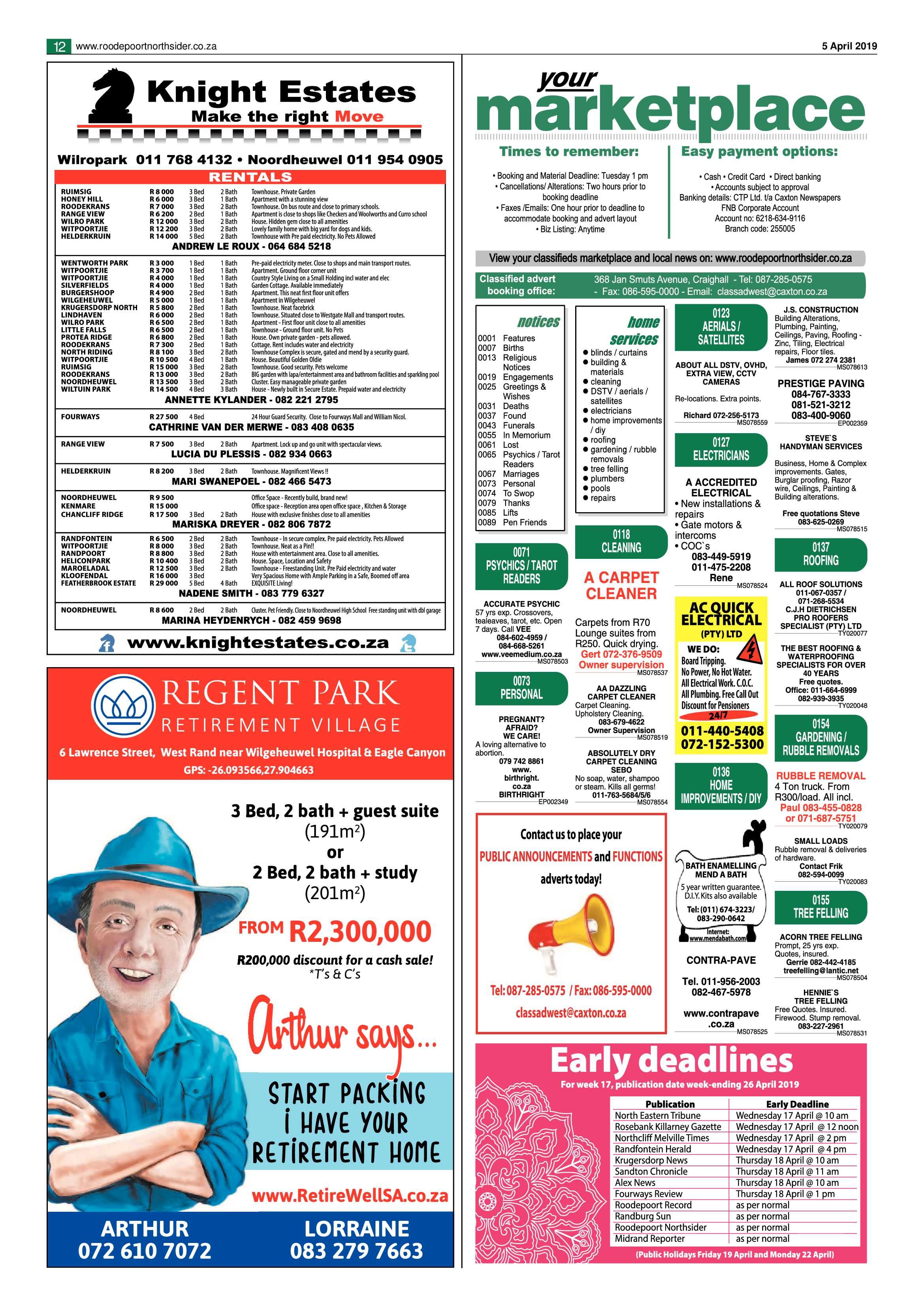 Roodepoort Northsider 5 April 2019 page 12