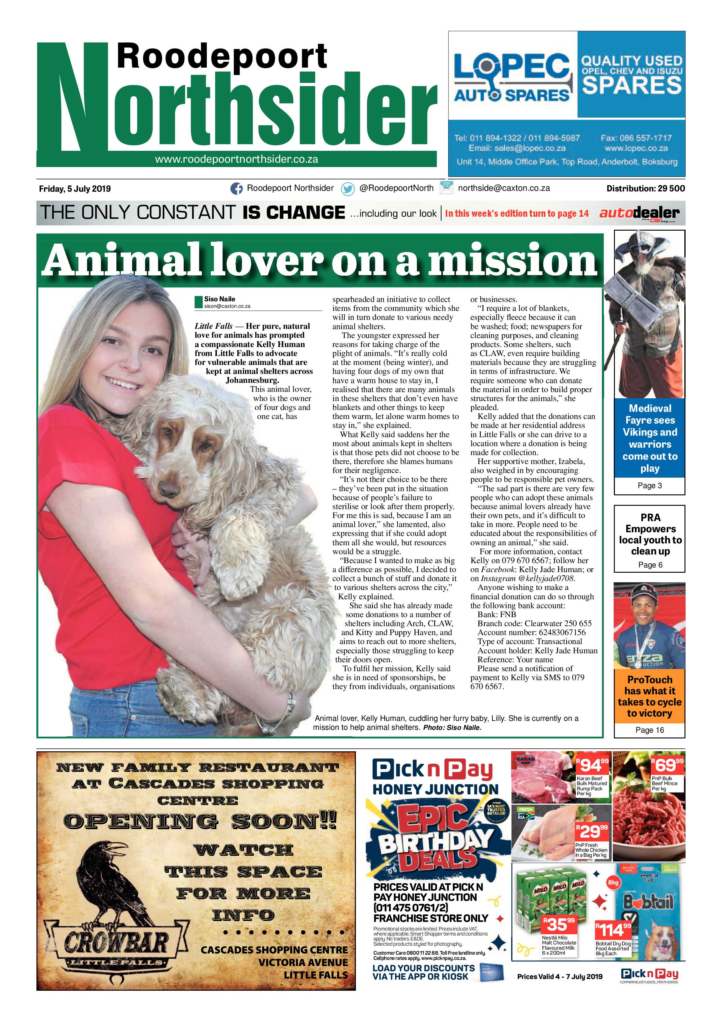 Roodepoort Northsider 5 July 2019 page 1