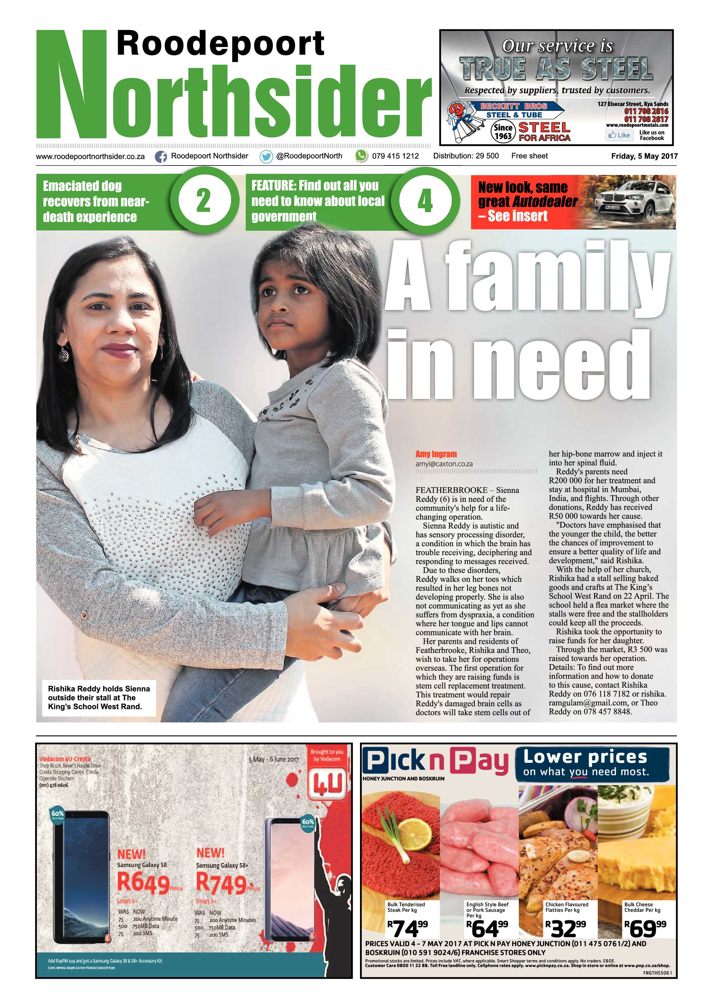 Roodepoort Northsider 5 May 2017 page 1