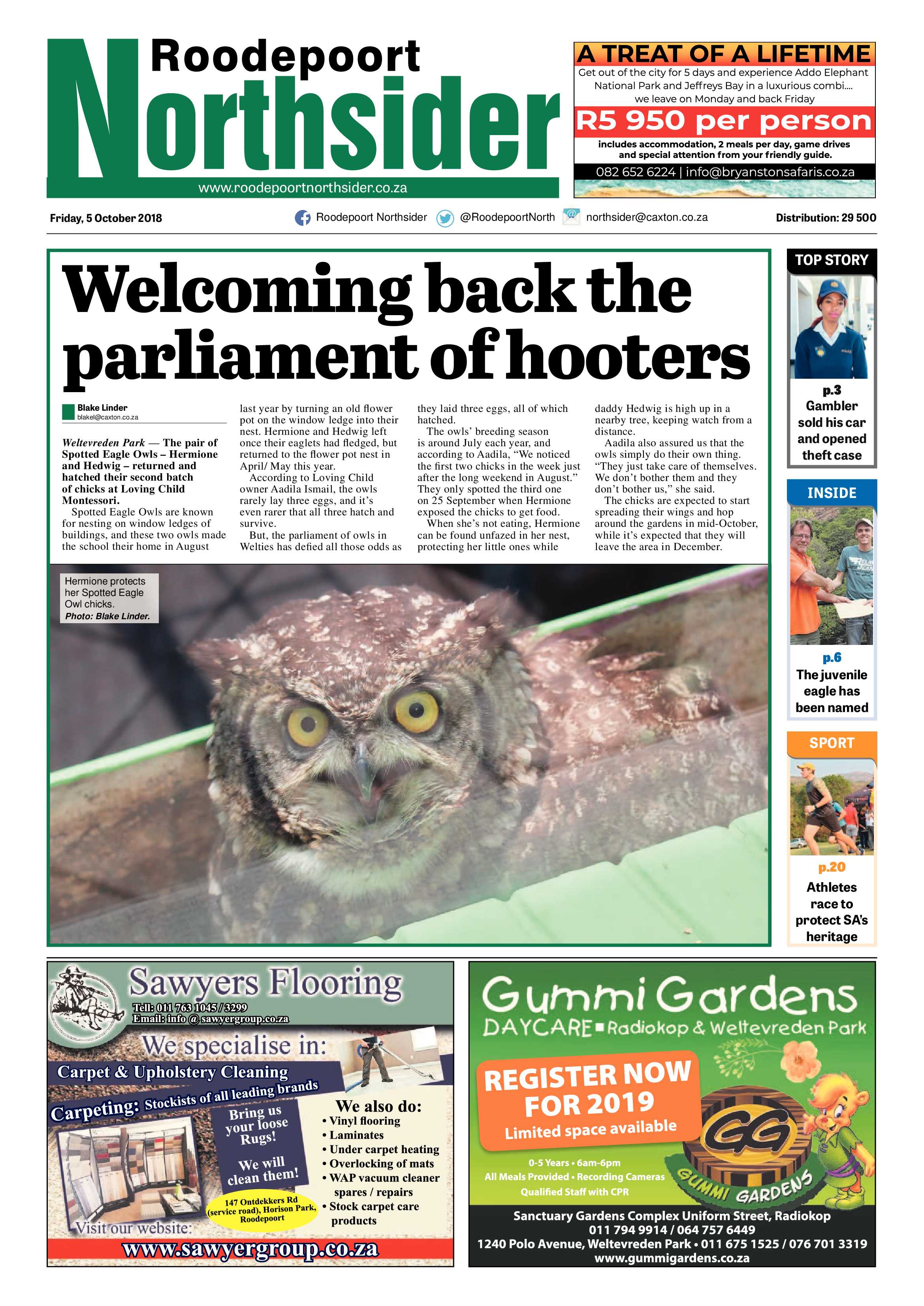 Roodepoort Northsider 5 October 2018 page 1