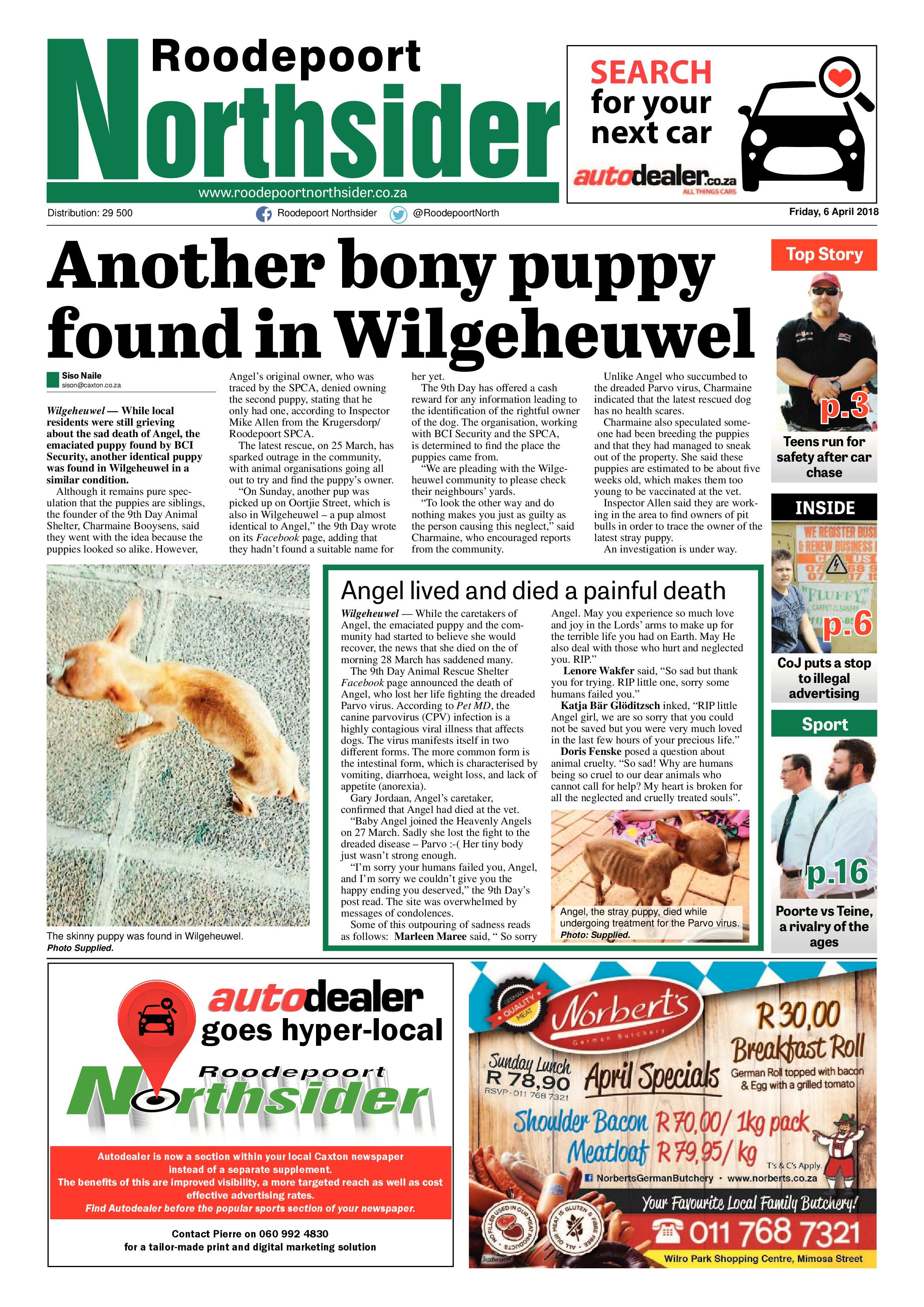 Roodepoort Northsider 6 April 2018 page 1