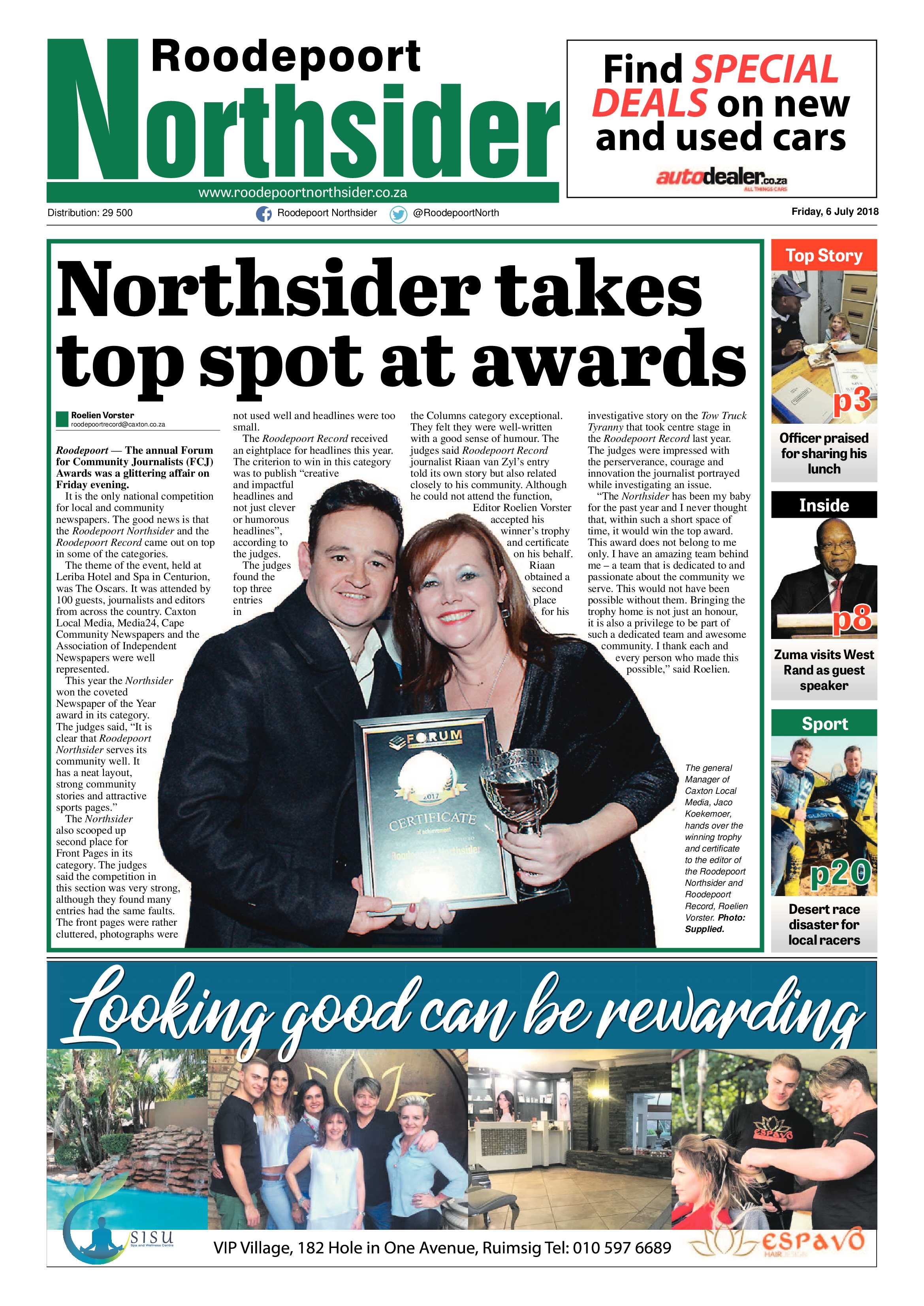 Roodepoort Northsider 6 July 2018 page 1