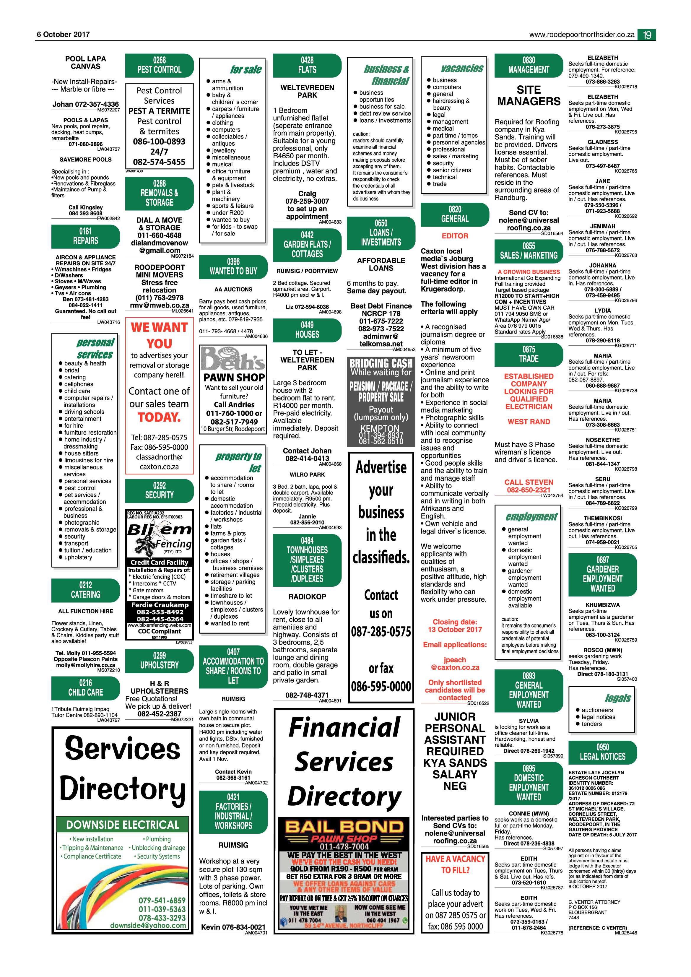 Roodepoort Northsider 6 October 2017 page 39