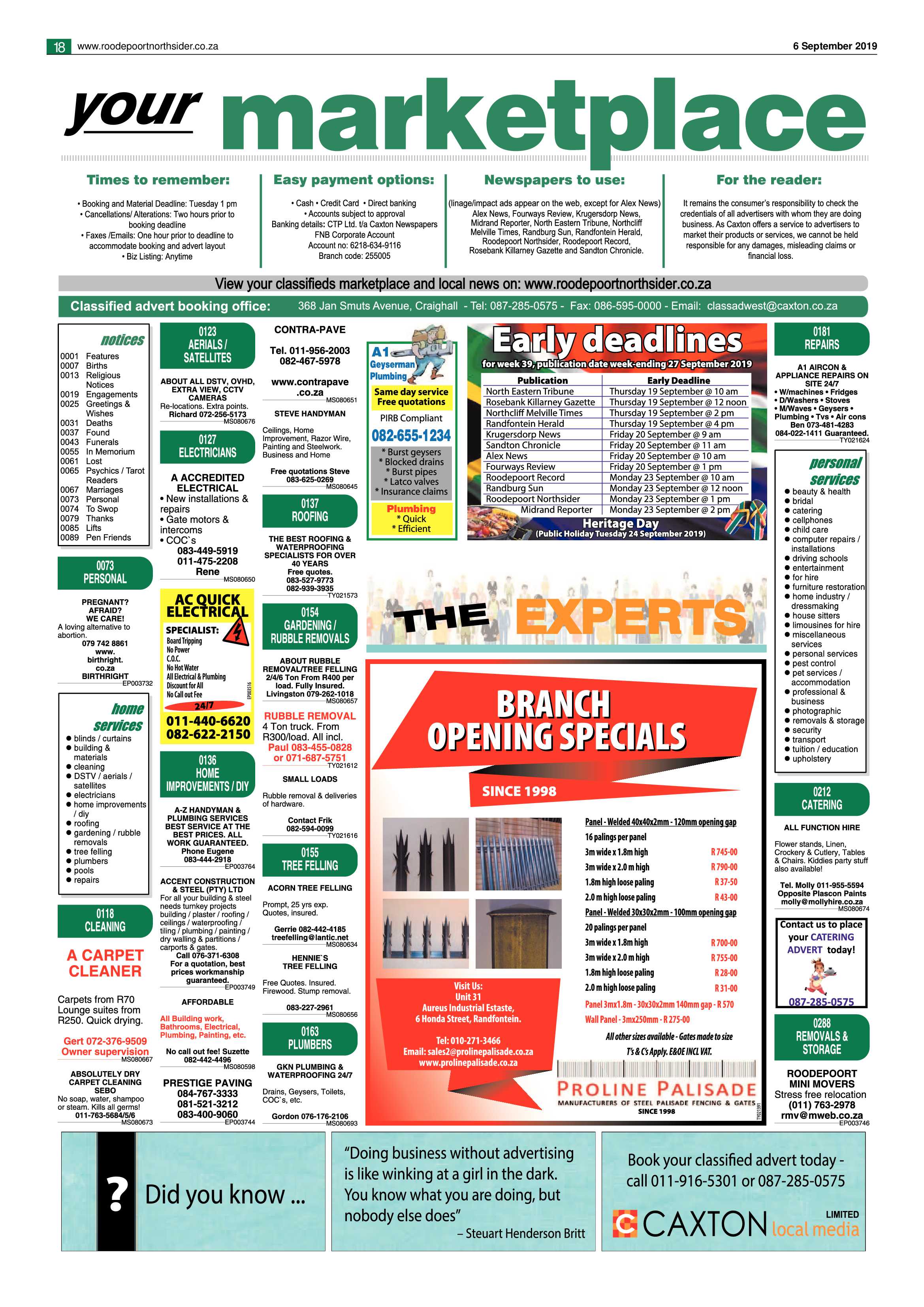 Roodepoort Northsider 6 September 2019 page 18