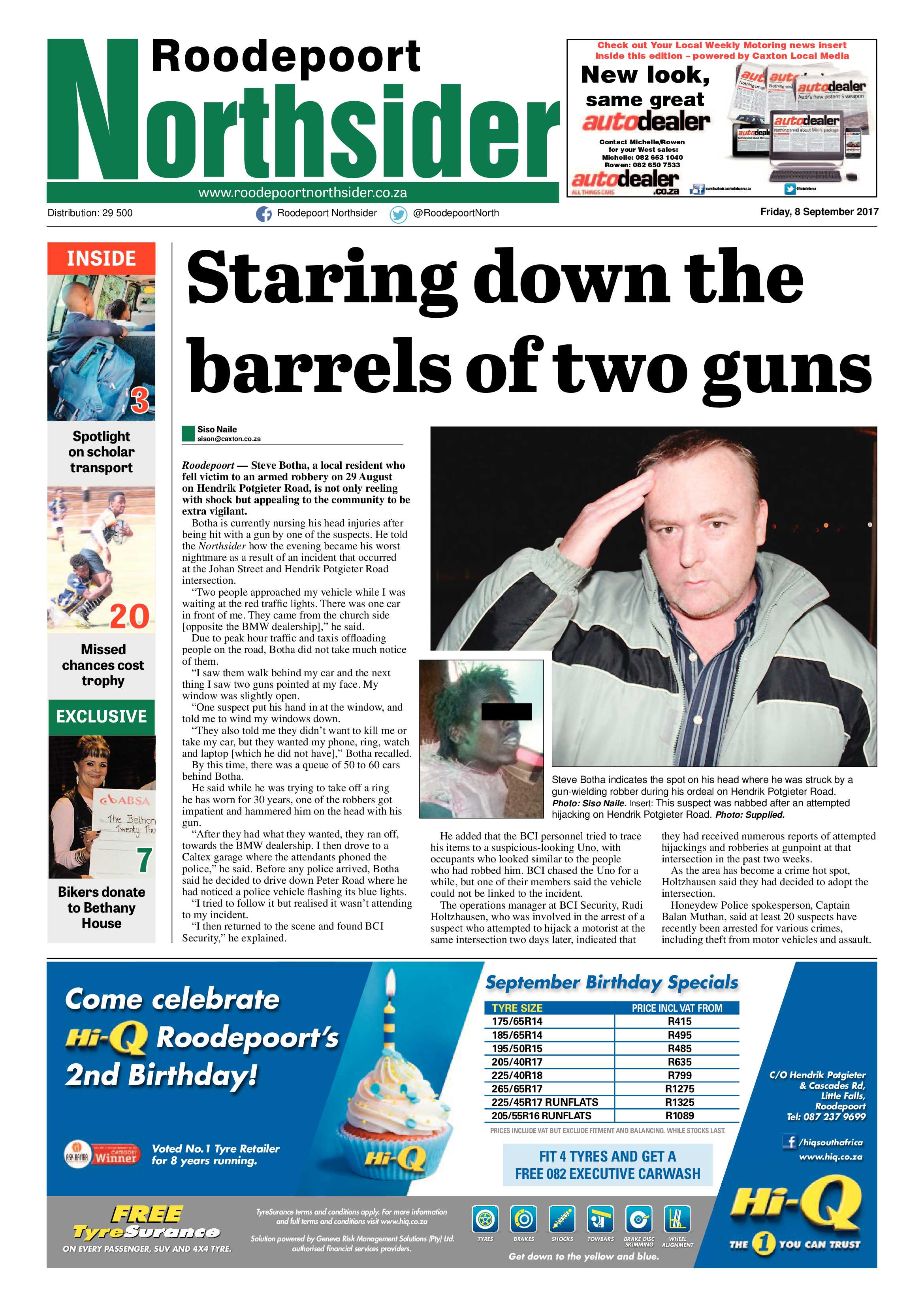 Roodepoort Northsider 8 September 2017 page 1