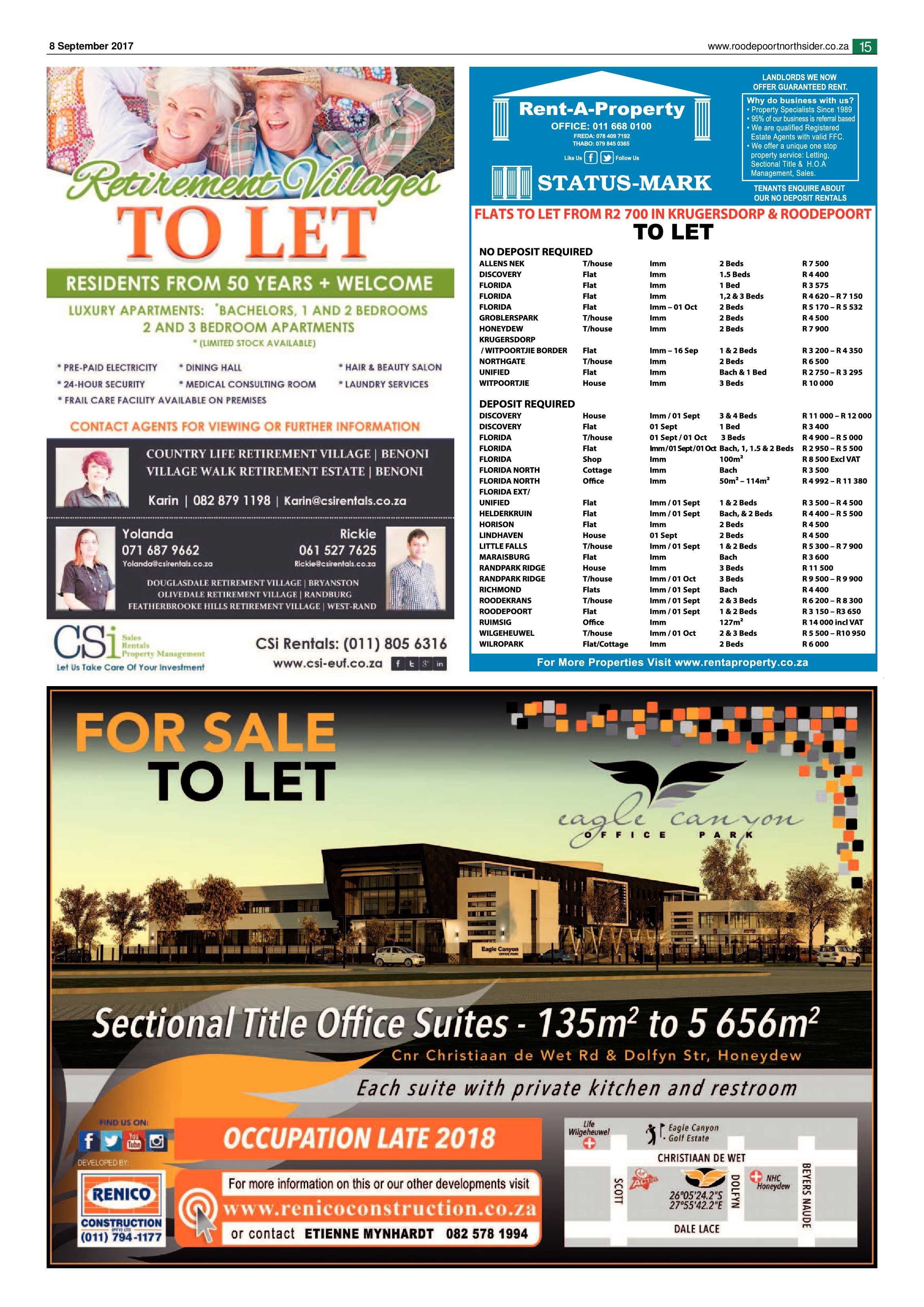 Roodepoort Northsider 8 September 2017 page 15