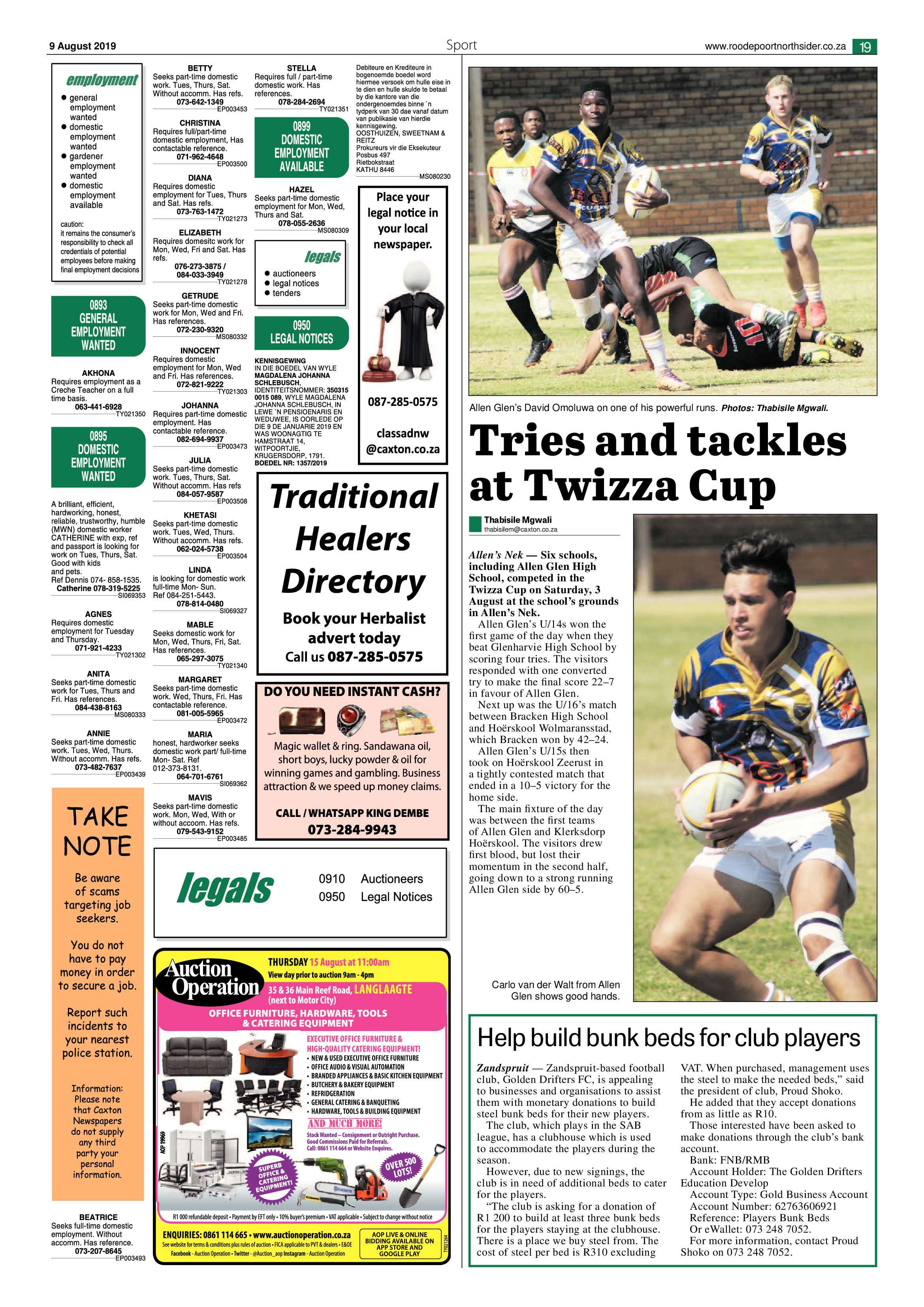 Roodepoort Northsider 9 August 2019 page 19