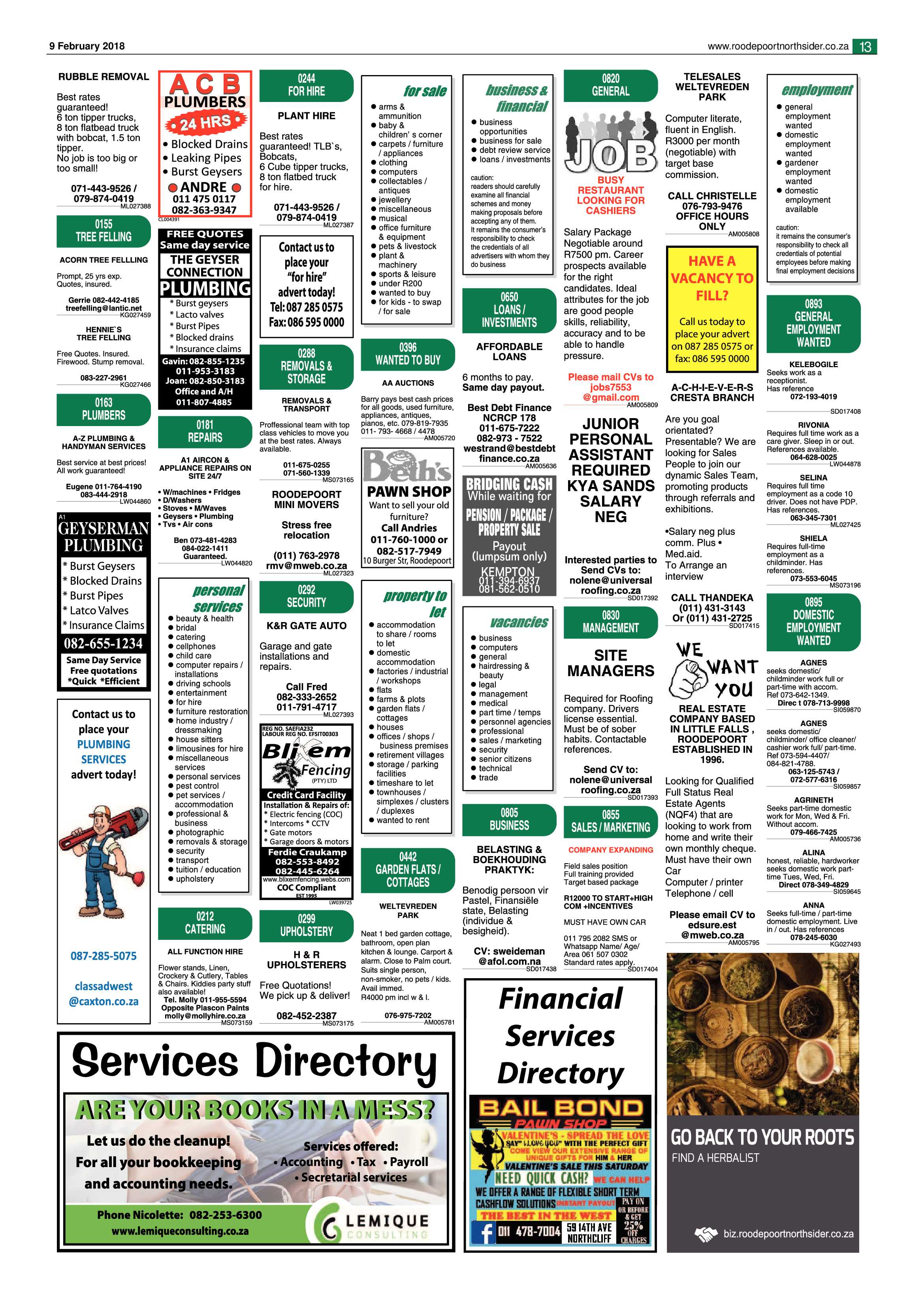 Roodepoort Northsider 9 February 2018 page 13