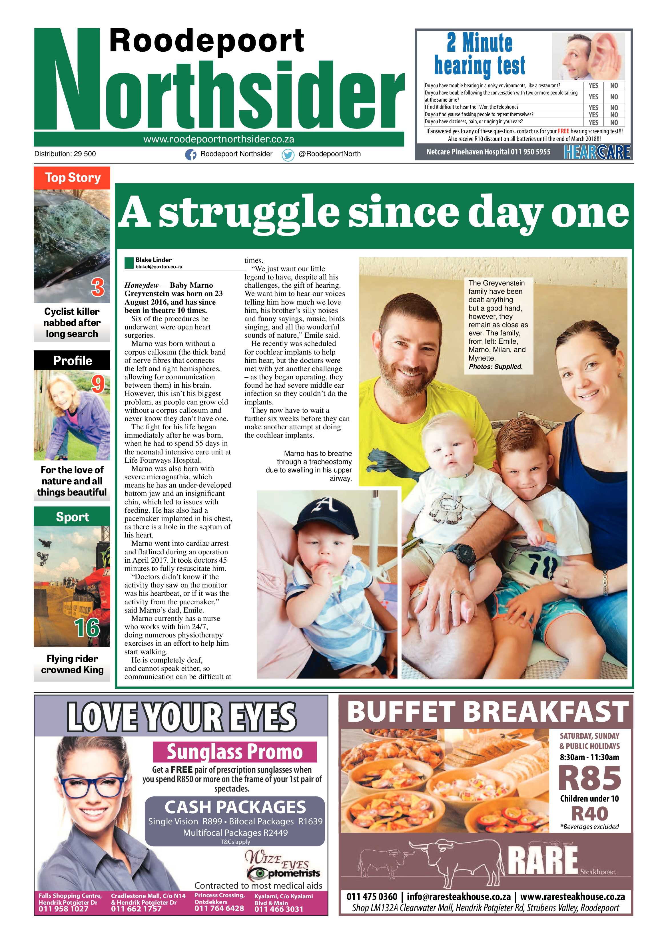 Roodepoort Northsider 9 March 2018 page 1