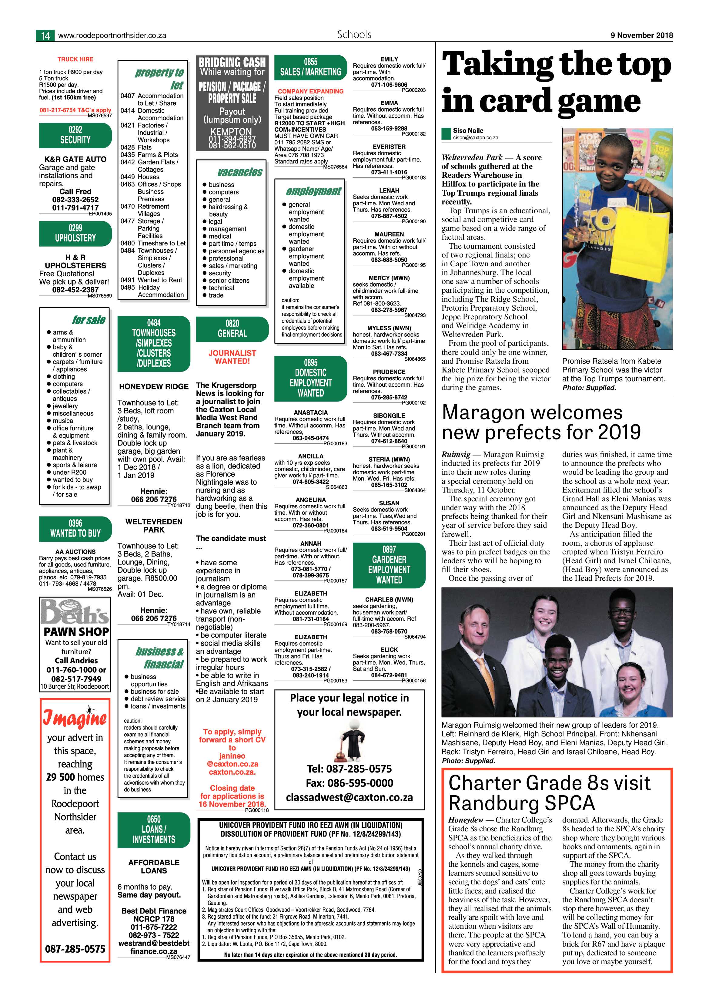 Roodepoort Northsider 9 November 2018 page 14