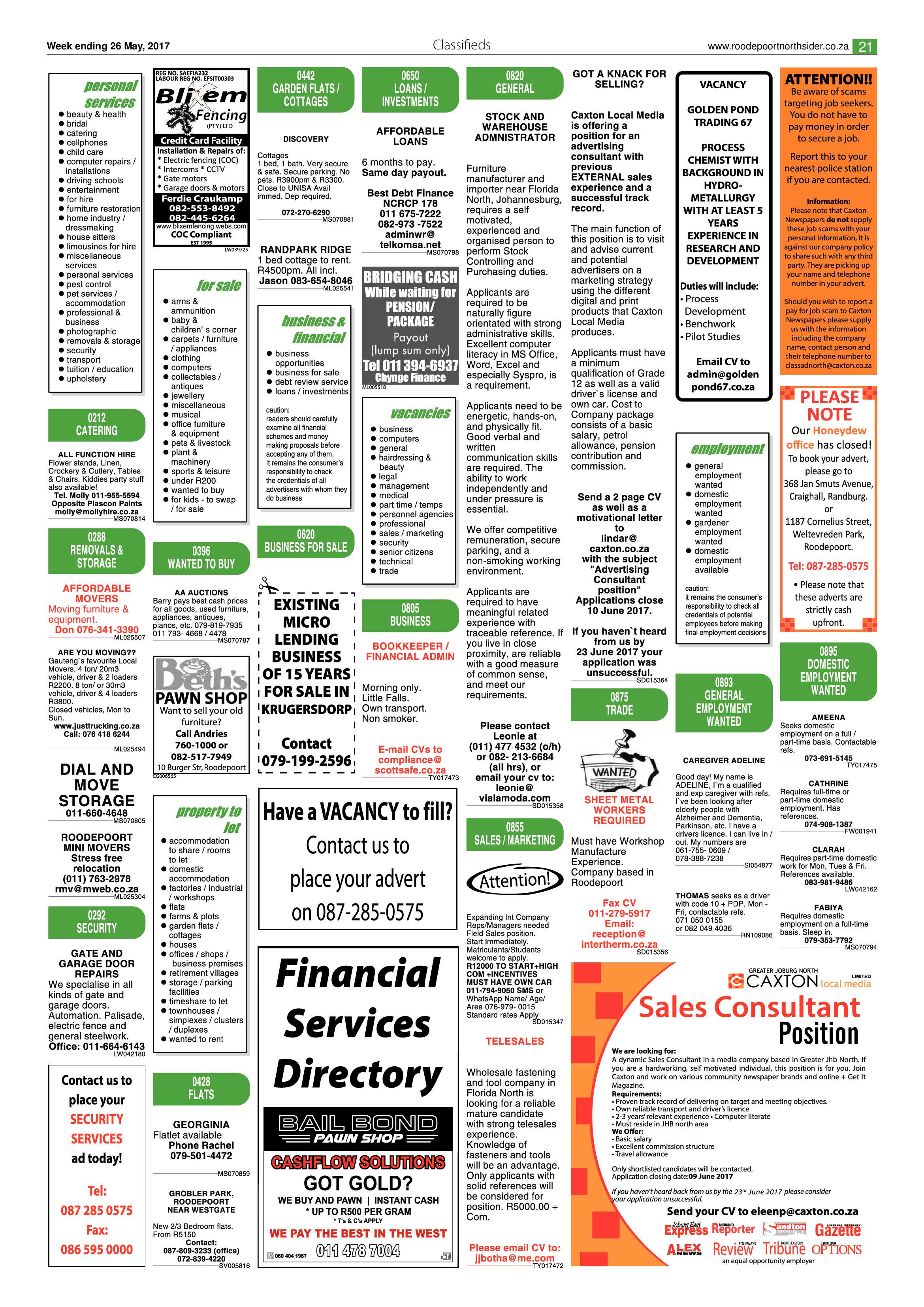 Roodepoort Northsider 26 May 2017 page 21